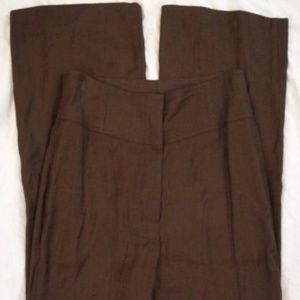 Lela Rose Linen Blend Chocolate Pants Size 4 NWT
